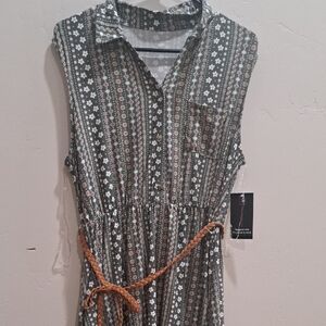 Floral Patterned Dress with Belt